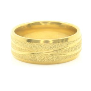 BRUNOshop.cz S2500 Prsten z pískované chirurgické oceli GOLD Velikost: 8