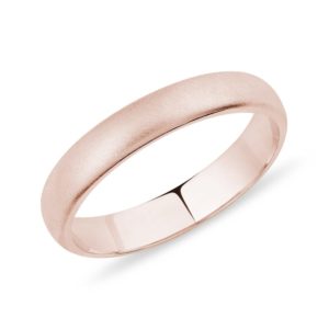 Matný prsten z růžového zlata pro muže KLENOTA