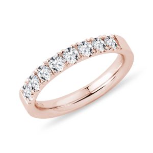 Prsten z růžového zlata s brilianty KLENOTA