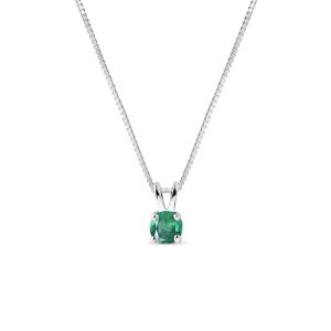 Smaragdový náhrdelník v bílém zlatě KLENOTA
