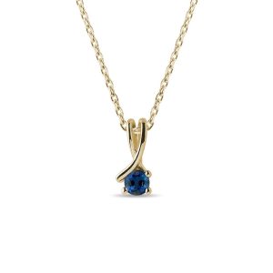 Zlatý náhrdelník s modrým safírem KLENOTA