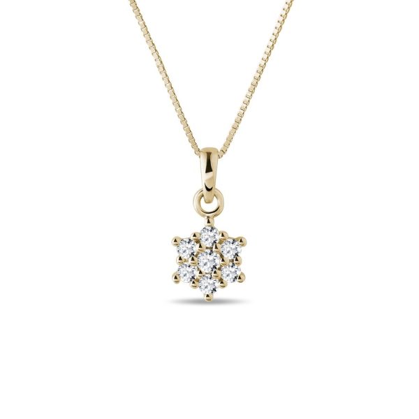 Briliantový náhrdelník ve tvaru kytičky ve zlatě KLENOTA
