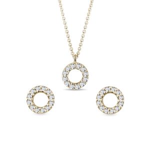Set diamantových šperků s motivem kruhu ve zlatě KLENOTA