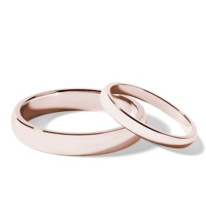 Sada klasických snubních prstenů v růžovém zlatě KLENOTA