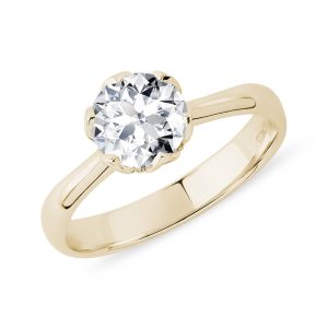Zásnubní prsten Flower s 1ct diamantem ve zlatě KLENOTA