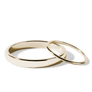 Jednoduché snubní prsteny ve žlutém zlatě KLENOTA