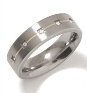 Boccia Titanium Snubní titanový prsten s diamanty 0101-19 62 mm