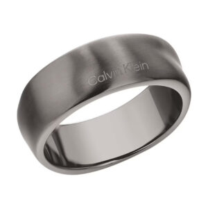 Calvin Klein Pánský šedý prsten z oceli Metallic Waves 35100036 60 mm