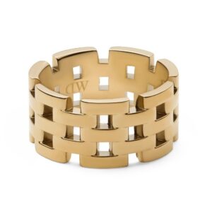Daniel Wellington Úchvatný pozlacený prsten z oceli 5-Link DW0040100 62 mm