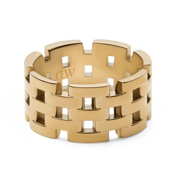 Daniel Wellington Úchvatný pozlacený prsten z oceli 5-Link DW0040100 62 mm