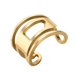 Diesel Stylový otevřený prsten z pozlacené oceli DX1569710 59 mm