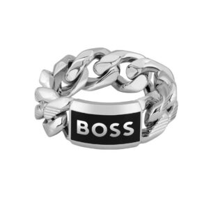 Hugo Boss Pánský ocelový prsten Kassy Emblem 1580681 66 mm