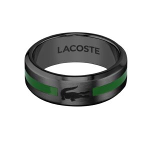 Lacoste Originální černý prsten Stencil 2040084 64 mm