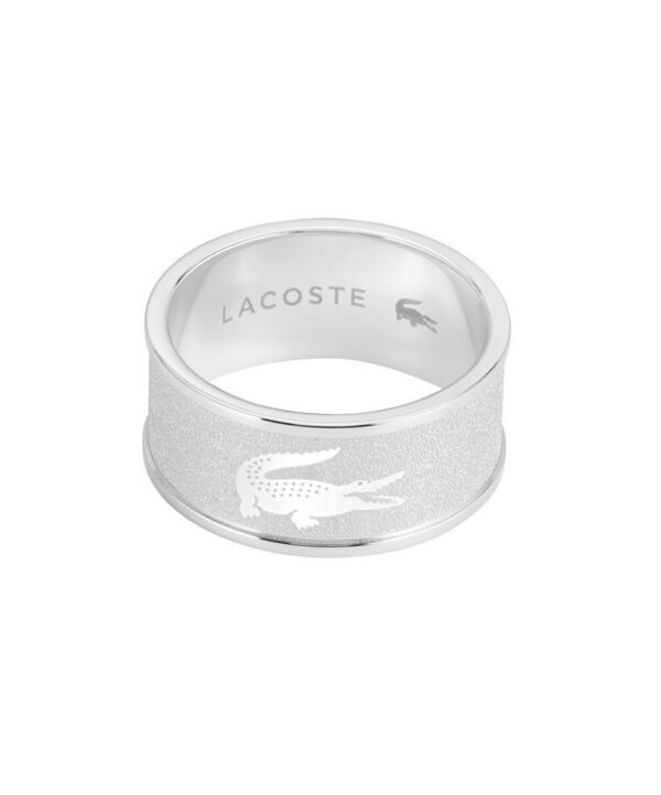 Lacoste Stylový ocelový prsten pro muže Backhand 2040485 64 mm