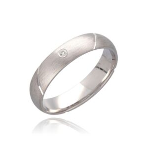 MOISS Broušený stříbrný prsten s čirým zirkonem RL000161-P 60 mm