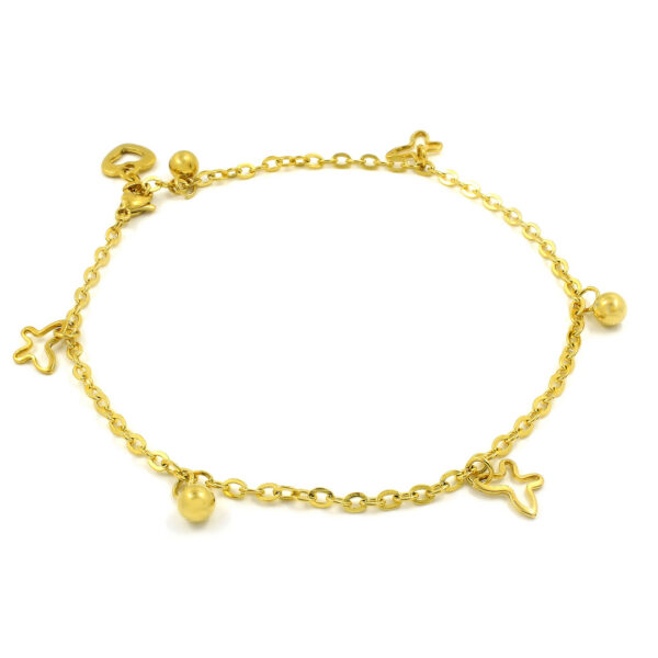 S0863 Řetízek na nohu MOTÝLCI GOLD
