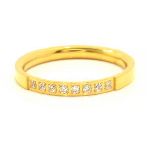 S2273 Prsten GOLD s kamínky Velikost: 8 (EU: 56