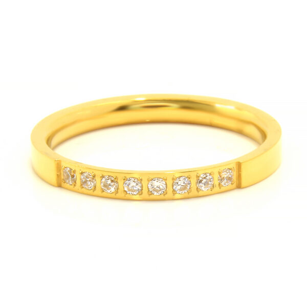 S2273 Prsten GOLD s kamínky Velikost: 8 (EU: 56
