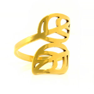 S2503 Prsten LÍSTEK GOLD Velikost: 5 (EU: 49 - 51)
