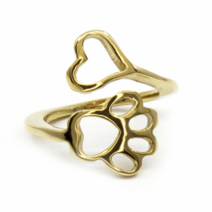 S3215 Prsten TLAPKA a SRDCE GOLD Velikost: 9 (EU: 59 - 61)
