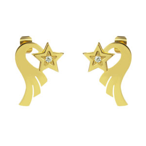 S4018 Náušnice KOMETA s kamínkem GOLD