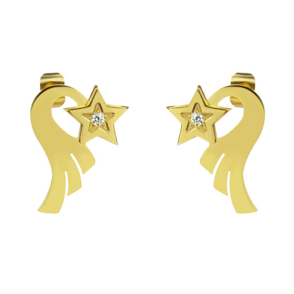 S4018 Náušnice KOMETA s kamínkem GOLD