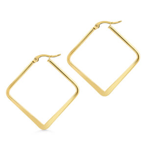 S4037 Náušnice plochý ČTVEREC GOLD