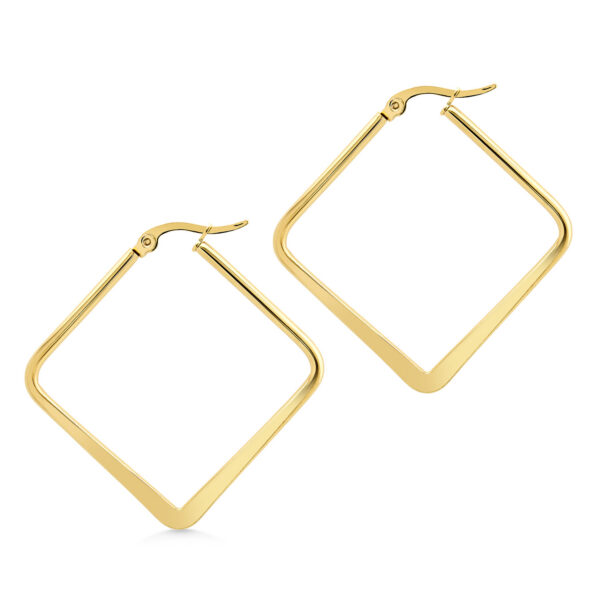 S4037 Náušnice plochý ČTVEREC GOLD