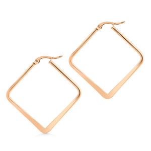 S4039 Náušnice plochý ČTVEREC ROSE GOLD
