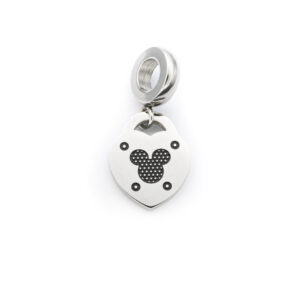 S4332 Visací přívěsek na náramek SRDCE MICKEY ČERNÝ