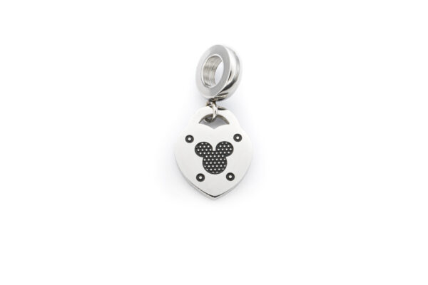 S4332 Visací přívěsek na náramek SRDCE MICKEY ČERNÝ