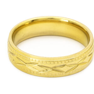S4384 Prsten s rýhováním GOLD Velikost: 14 (EU: 71