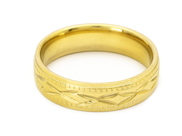 S4384 Prsten s rýhováním GOLD Velikost: 14 (EU: 71