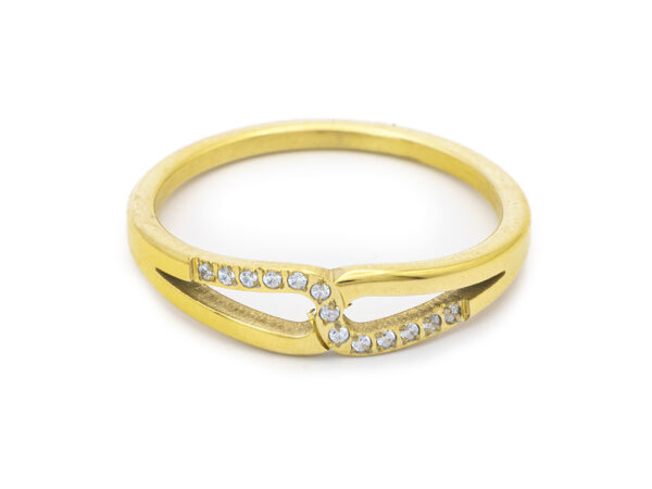 S4393 Prsten KAPKY GOLD s kamínky Velikost: 11 (EU: 64 - 66)