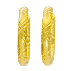 S4468 Náušnice KROUŽKY CROSS GOLD