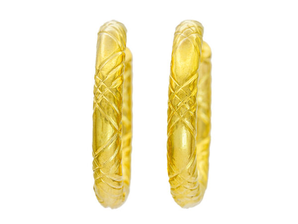 S4468 Náušnice KROUŽKY CROSS GOLD