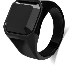 Troli Masivní prsten s černým krystalem 66 mm