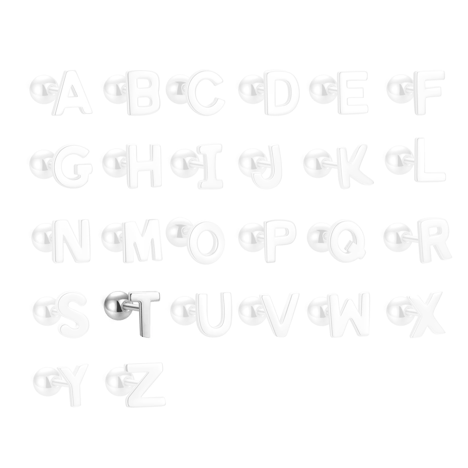 10419 Stříbrné náušnice PÍSMENO T