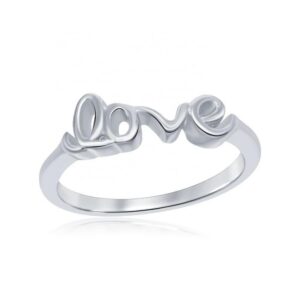 11074 Stříbrný prsten ve tvaru LOVE I Velikost prstenu: 9 (EU: 59-61)