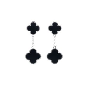 11849 Stříbrné náušnice LUCKY LIZ black