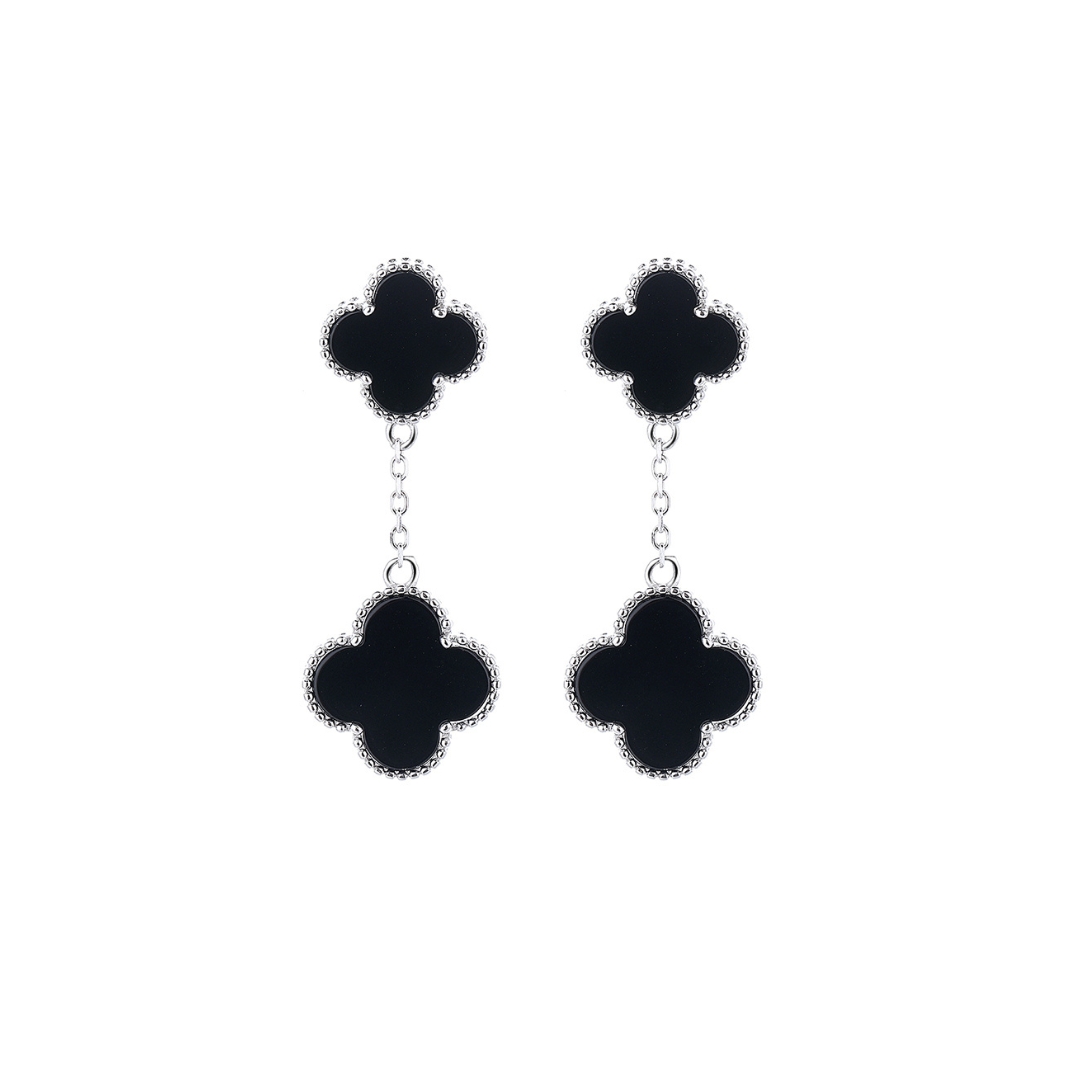 11849 Stříbrné náušnice LUCKY LIZ black